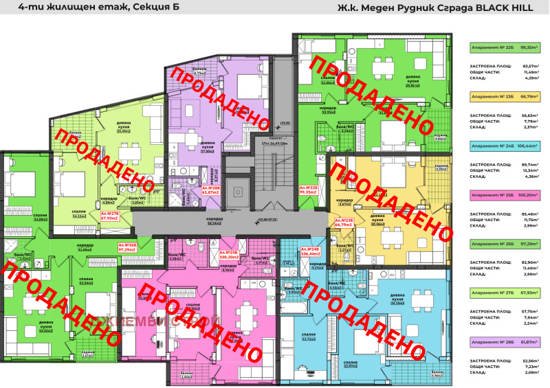 Till salu  2 sovrum Burgas , Meden rudnik - zona V , 73 kvm | 28740284 - bild [13]
