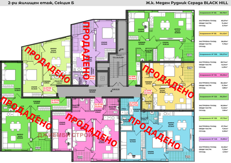 Till salu  2 sovrum Burgas , Meden rudnik - zona V , 73 kvm | 28740284 - bild [9]