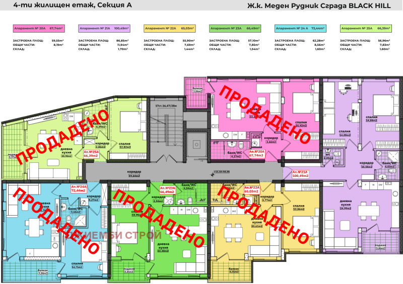 Till salu  2 sovrum Burgas , Meden rudnik - zona V , 73 kvm | 28740284 - bild [12]