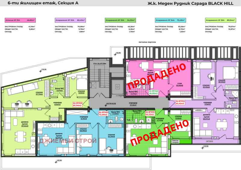Till salu  2 sovrum Burgas , Meden rudnik - zona V , 73 kvm | 28740284 - bild [16]