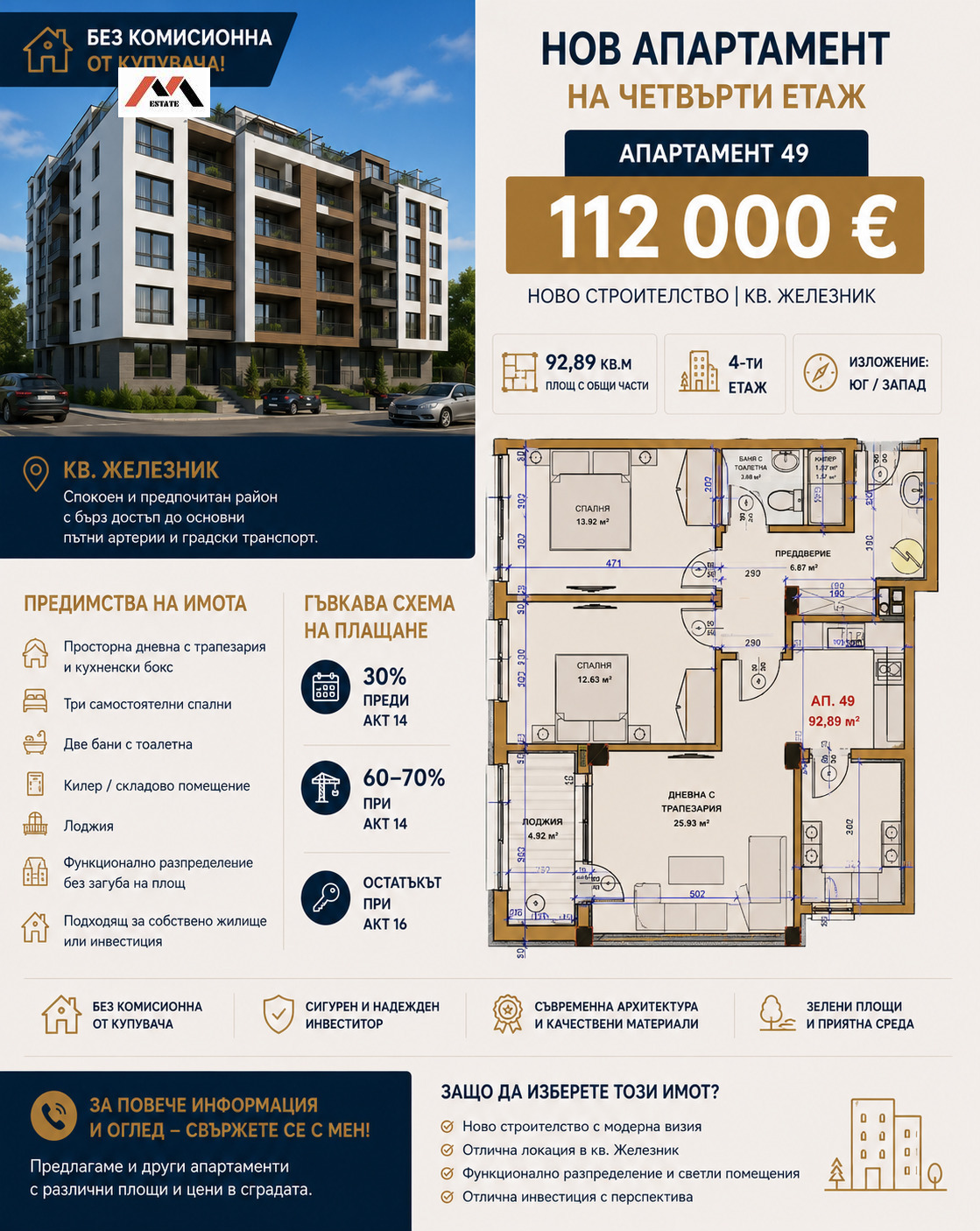 Продава 3-СТАЕН, гр. Стара Загора, Железник - център, снимка 5 - Апартаменти - 55574498