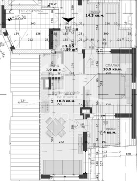 1 Schlafzimmer Ljatno kino Trakija, Warna