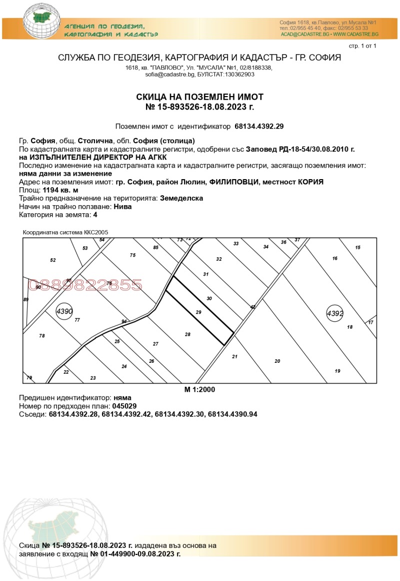 Продава ПАРЦЕЛ, гр. София, Филиповци, снимка 4 - Парцели - 49046122