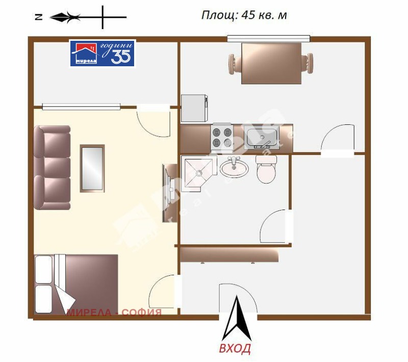 Продава 1-СТАЕН, гр. София, Слатина, снимка 2 - Апартаменти - 53560375