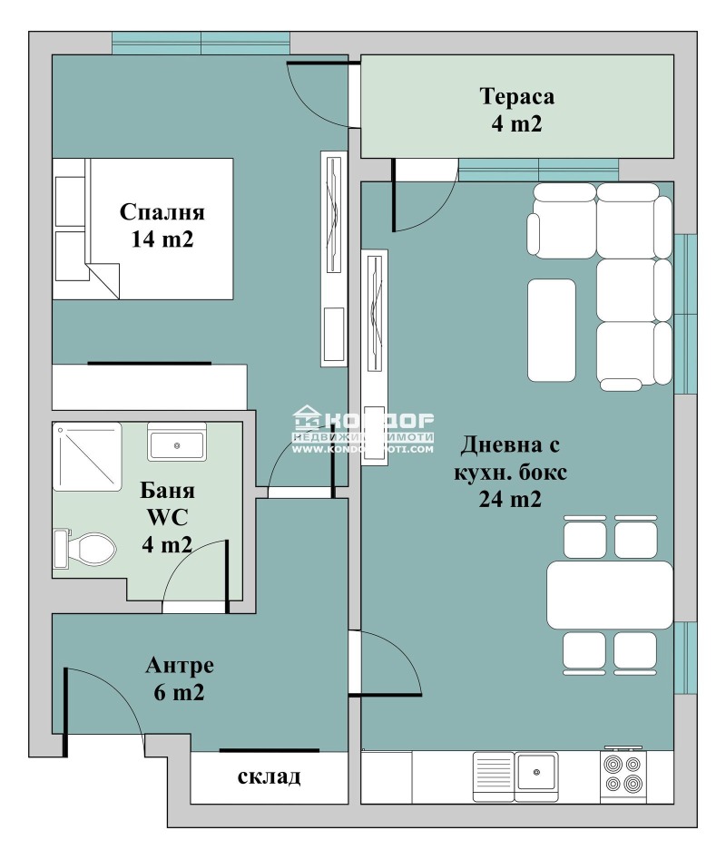 Til salgs  1 soverom Plovdiv , Trakija , 73 kvm | 65187142 - bilde [2]