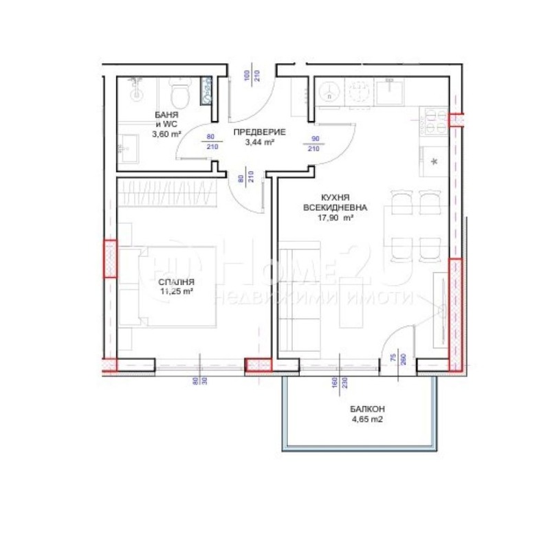 Продава 2-СТАЕН в град Варна, м-т Ален мак - 58 кв.м / 88 500 € » 173 090.96 лв., HOME2U