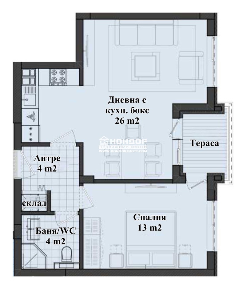 For Sale  1 bedroom Plovdiv , Karshiyaka , 71 sq.m | 44676673 - image [3]