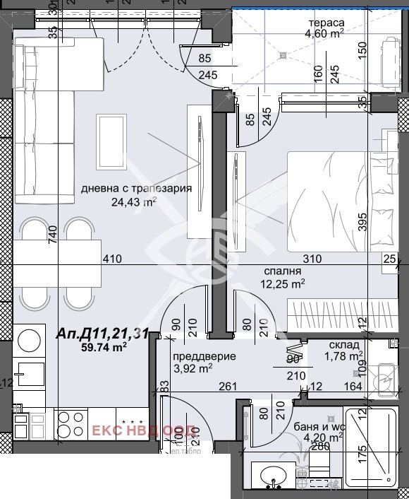 Til salg  1 soveværelse Plovdiv , Trakiya , 70 kvm | 62266308