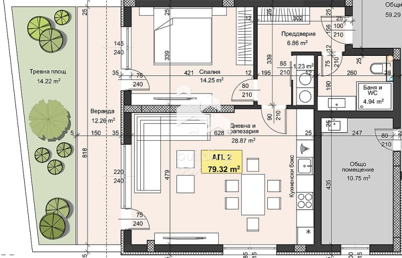 Zu verkaufen  1 Schlafzimmer Plowdiw , Hristo Smirnenski , 99 qm | 33754576 - Bild [8]