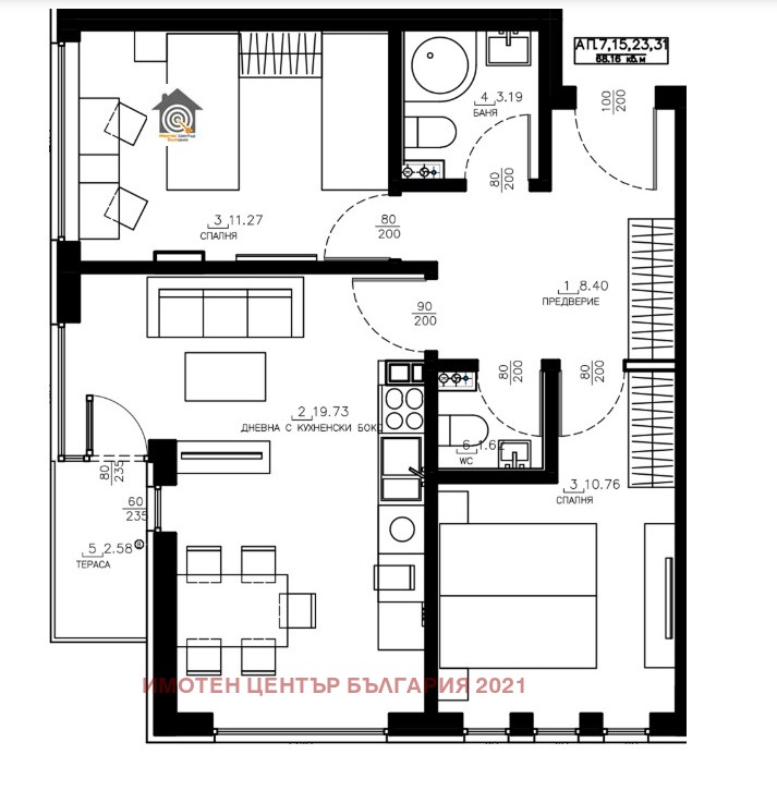 Продава 3-СТАЕН, гр. София, Дървеница, снимка 10 - Aпартаменти - 47757781