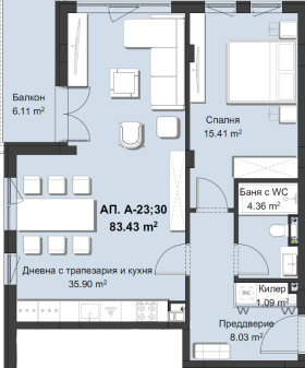 1 slaapkamer Christo Smirnenski, Plovdiv 1