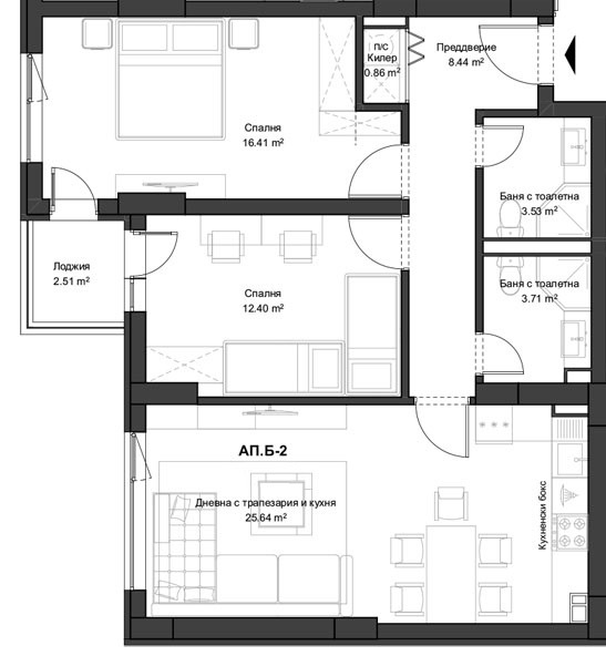 Myytävänä  2 makuuhuonetta Plovdiv , Kjutšuk Pariž , 103 neliömetriä | 28737242 - kuva [2]