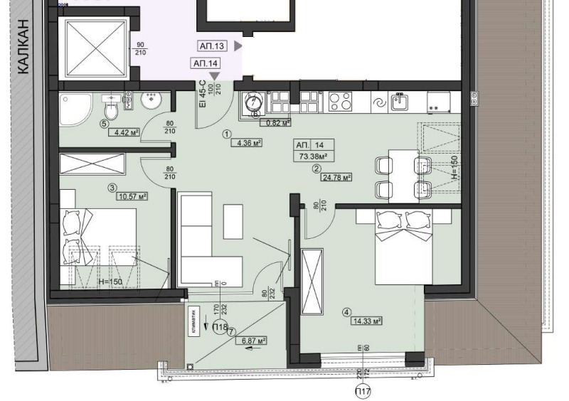 Till salu  2 sovrum Sofia , Suhata reka , 91 kvm | 43890399 - bild [3]