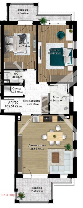 2 bedroom Ostromila, Plovdiv 1