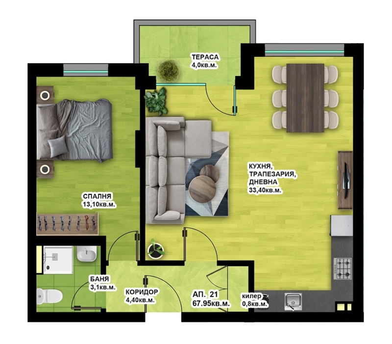 À venda  1 quarto Plovdiv , Hristo Smirnenski , 77 m² | 88517679 - imagem [5]