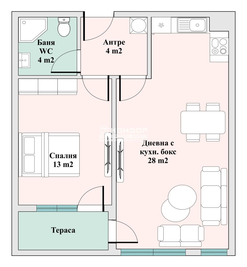 Til salg  1 soveværelse Plovdiv , Trakiya , 72 kvm | 51994387 - billede [2]