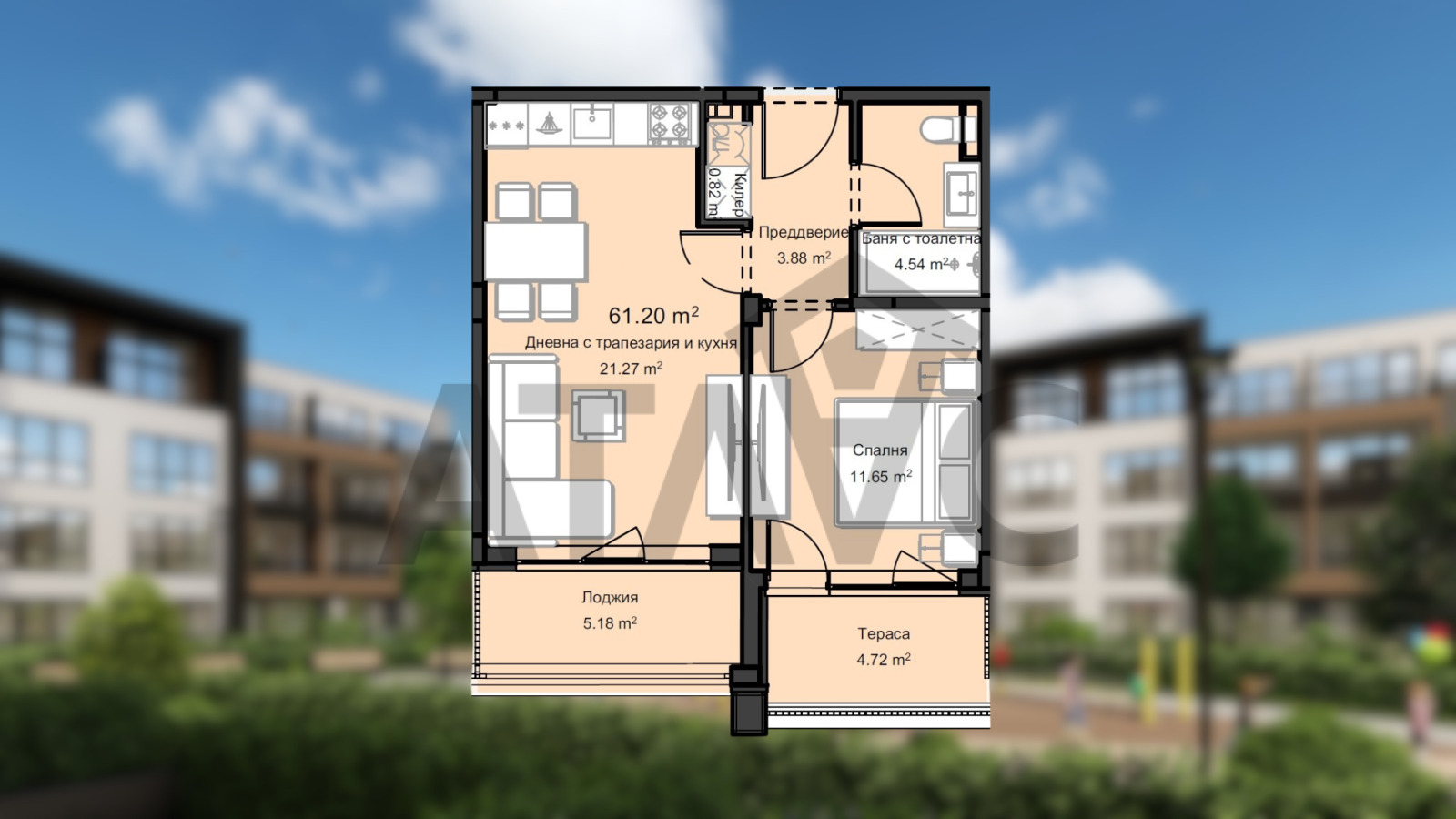 Продава 2-СТАЕН, гр. Пловдив, Остромила