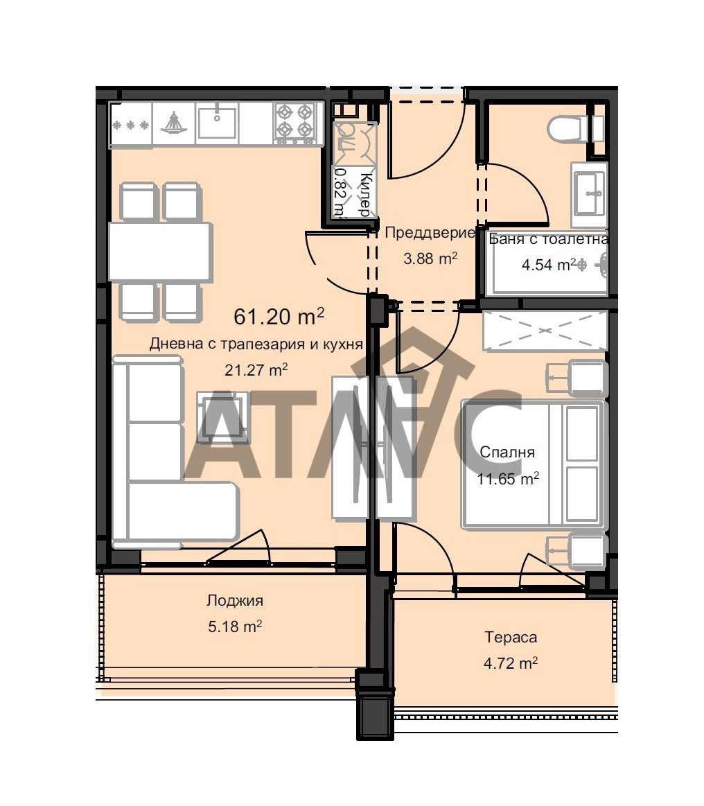 Продава 2-СТАЕН, гр. Пловдив, Остромила, снимка 2 - Апартаменти - 54210088