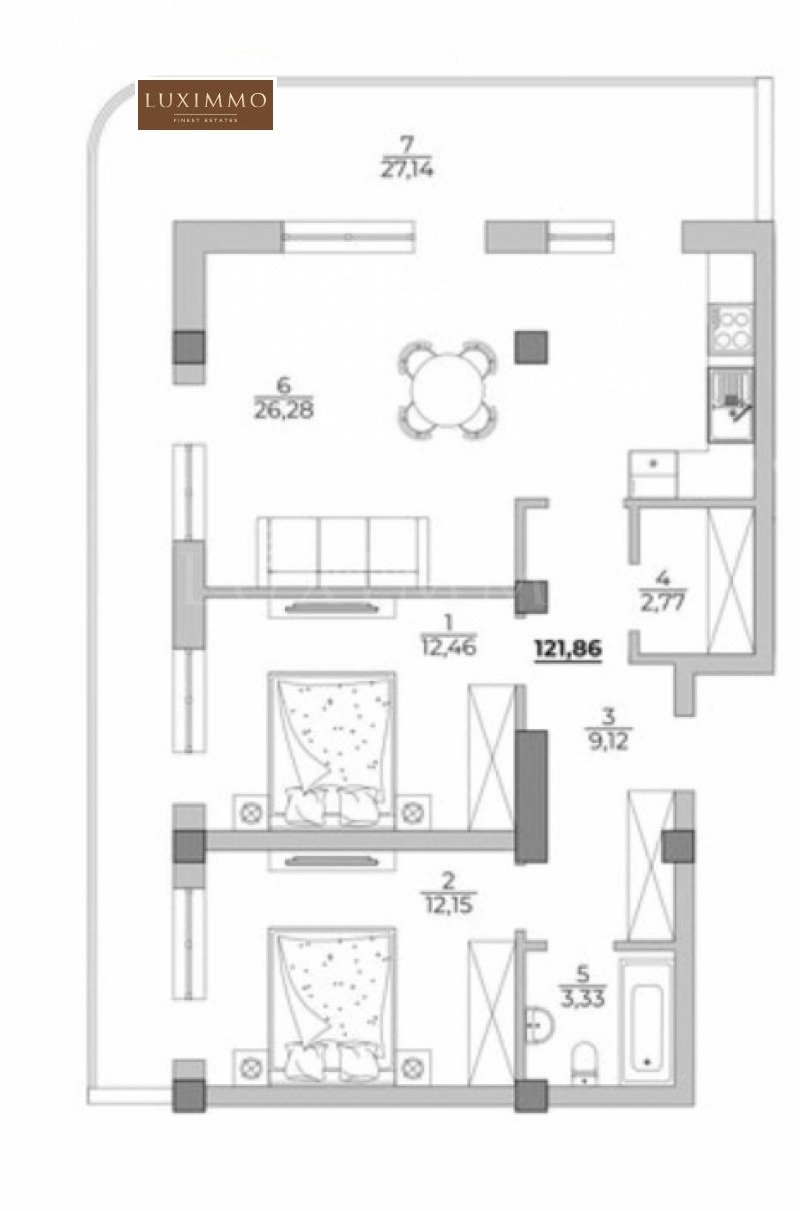 En venta  2 dormitorios Varna , m-t Alen mak , 121 metros cuadrados | 84793929 - imagen [9]