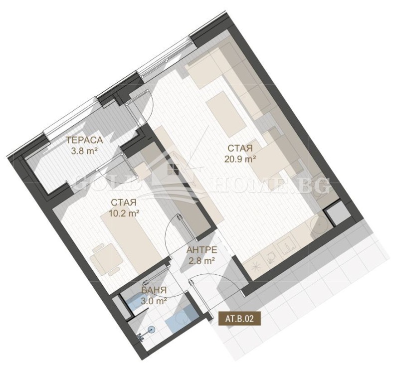 Na prodej  1 ložnice Plovdiv , Centar , 55 m2 | 28293573 - obraz [2]