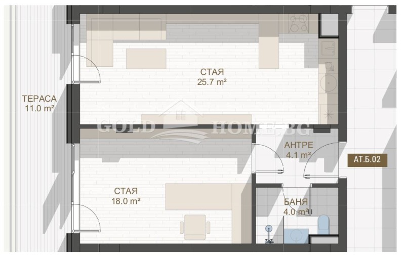 Na prodej  1 ložnice Plovdiv , Centar , 55 m2 | 28293573 - obraz [5]
