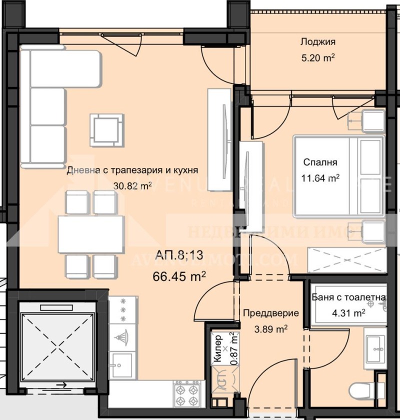 Til salgs  1 soverom Plovdiv , Ostromila , 74 kvm | 63674181 - bilde [3]
