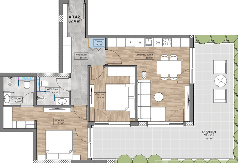 Til salg  2 soveværelser Plovdiv , Karshiyaka , 93 kvm | 29680600