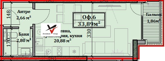 Προς πώληση  Στούντιο Σοφηια , Στυδεντσκη γραδ , 41 τ.μ | 63117903 - εικόνα [2]