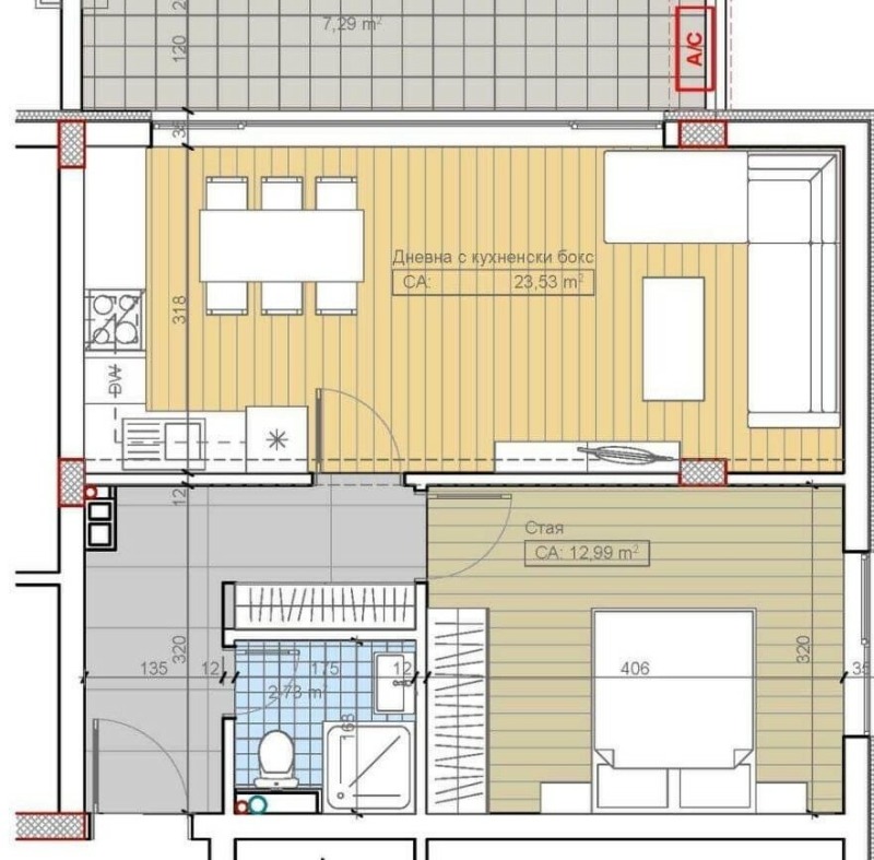 Te koop  1 slaapkamer Sofia , Knjazjevo , 75 m² | 26442210