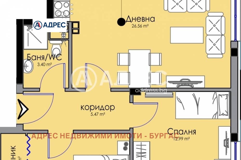 Продава 3-СТАЕН, гр. Бургас, Сарафово, снимка 2 - Апартаменти - 53783721