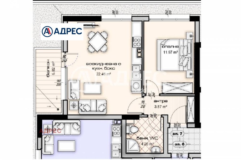Продава 2-СТАЕН, гр. Варна, Кайсиева градина, снимка 2 - Апартаменти - 53197330