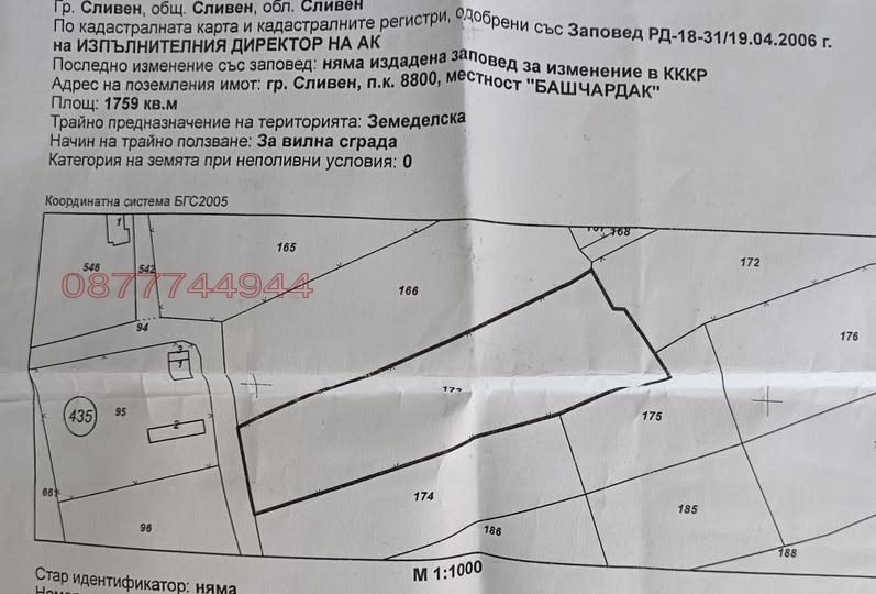Продава ПАРЦЕЛ, гр. Сливен, в.з. Сливен, снимка 4 - Парцели - 55596936