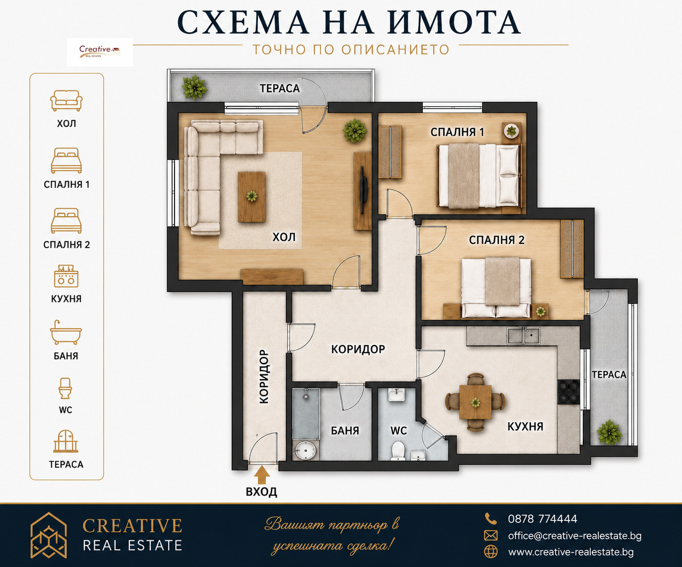 Продава 3-СТАЕН, гр. Пловдив, Център