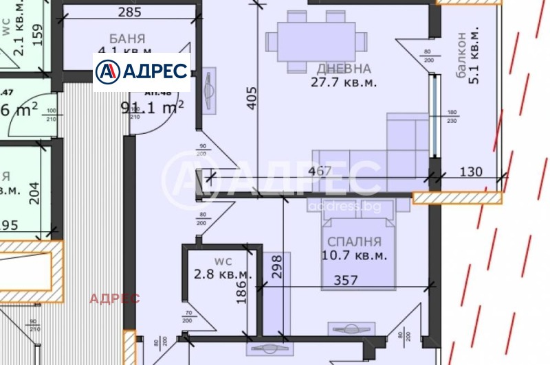 Продается  2 спальни Варна , Възраждане 3 , 103 кв.м | 66450053 - изображение [2]
