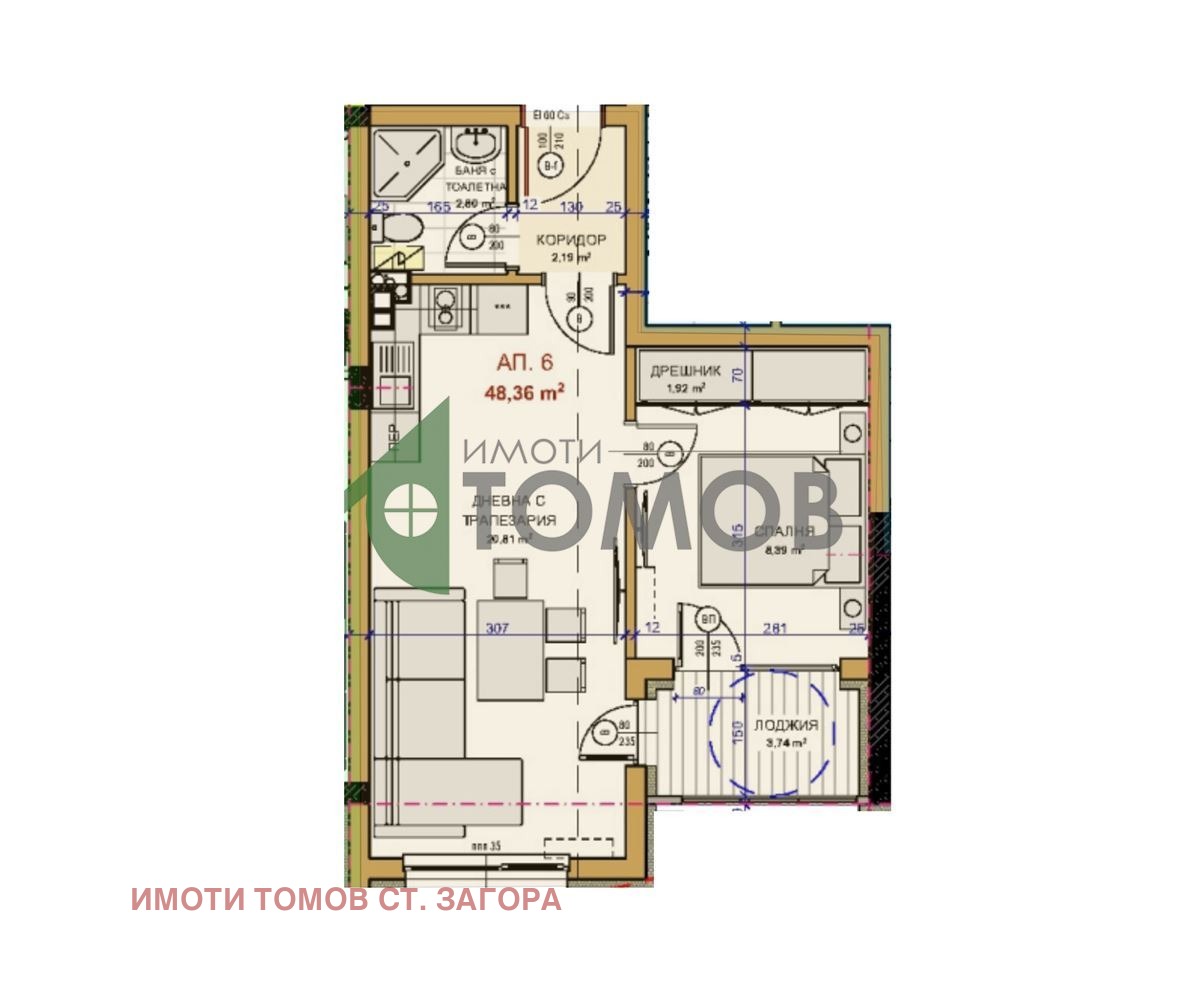 Продава 2-СТАЕН, гр. Стара Загора, Железник - център, снимка 3 - Апартаменти - 55413065