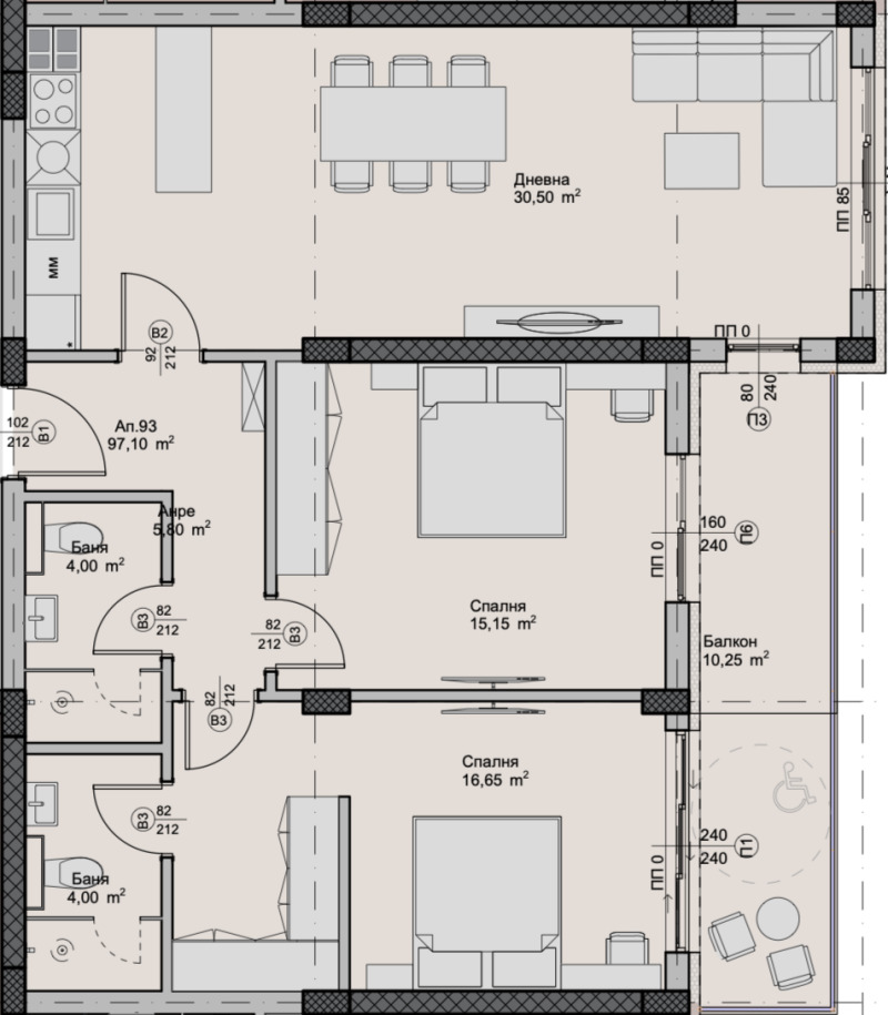 For Sale  2 bedroom Plovdiv , Hristo Smirnenski , 121 sq.m | 50348949