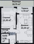 Продава  2-стаен град Пловдив , Кършияка , 72 кв.м | 81299080