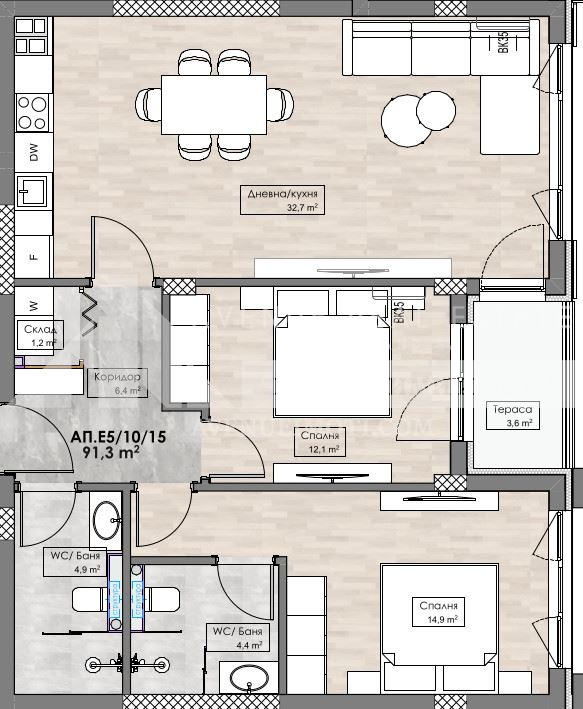 In vendita  2 camere da letto Plovdiv , Karshiiaka , 106 mq | 73652573 - Immagine [2]