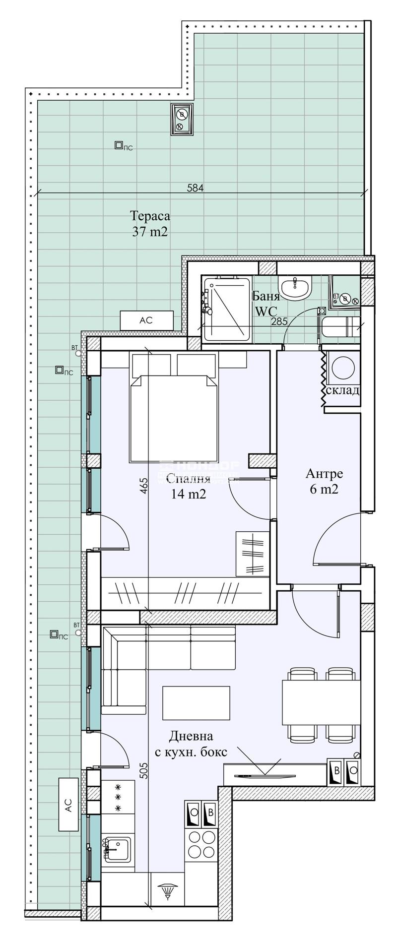 Te koop  1 slaapkamer Plovdiv , Vastanitsjeski , 114 m² | 64216545 - afbeelding [4]