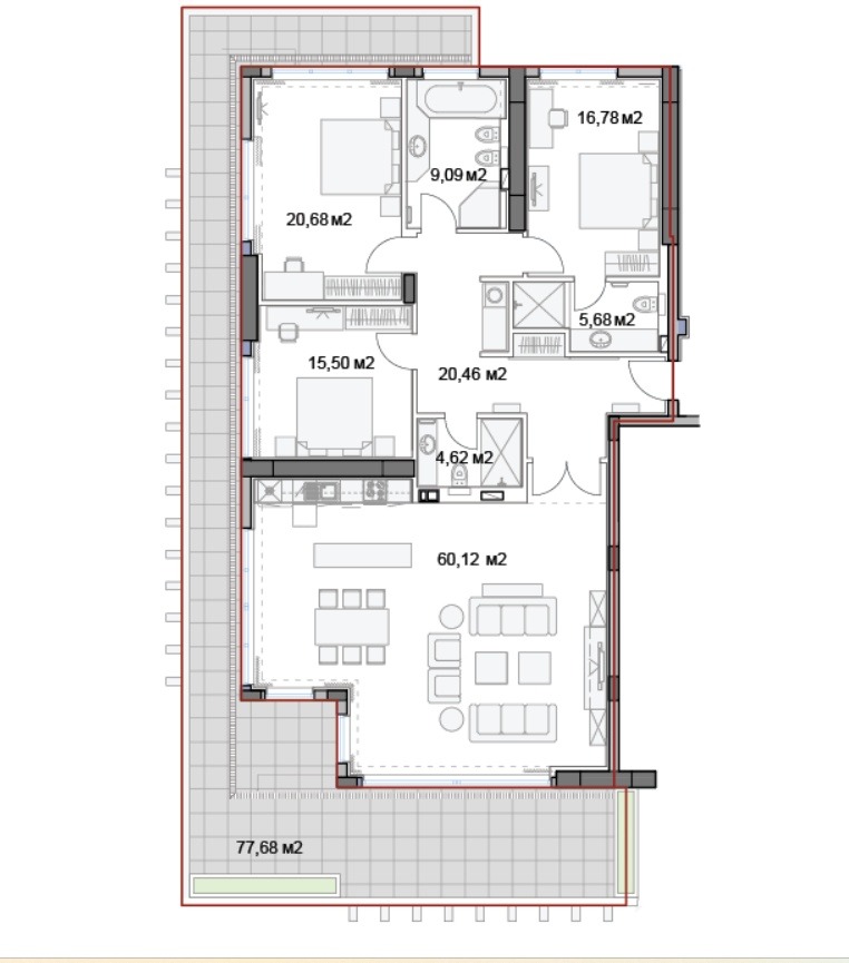 Продава 4-СТАЕН, гр. Варна, к.к. Слънчев ден, снимка 15 - Апартаменти - 53003154