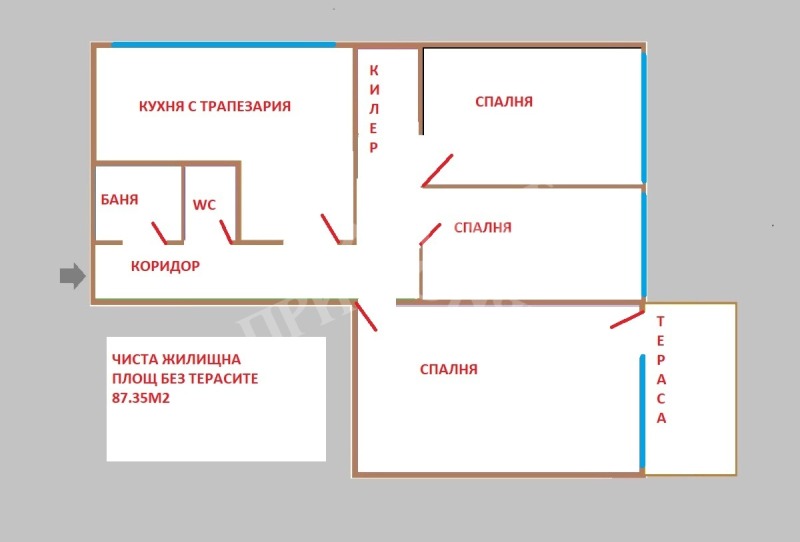 На продаж  2 спальні Варна , Цветен квартал , 87 кв.м | 82804286 - зображення [5]