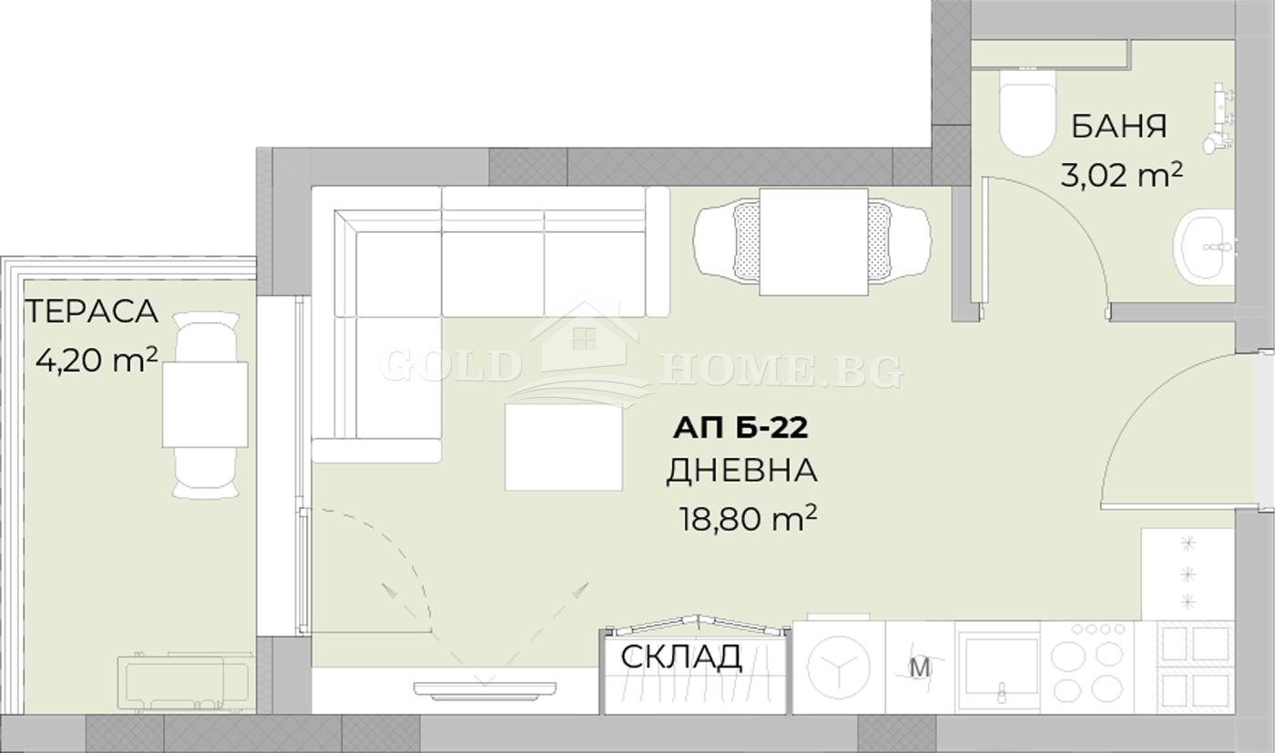Продава 1-СТАЕН, гр. Пловдив, Остромила, снимка 2 - Апартаменти - 53174974