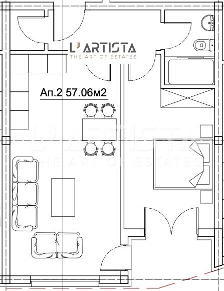 Till salu  1 sovrum Sofia , Orlandovci , 64 kvm | 56587995 - bild [2]