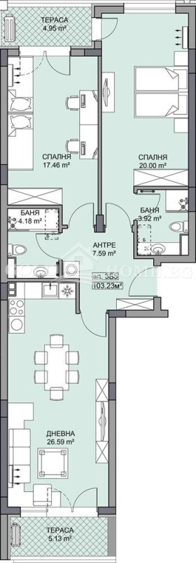 2 Schlafzimmer Gagarin, Plowdiw 7