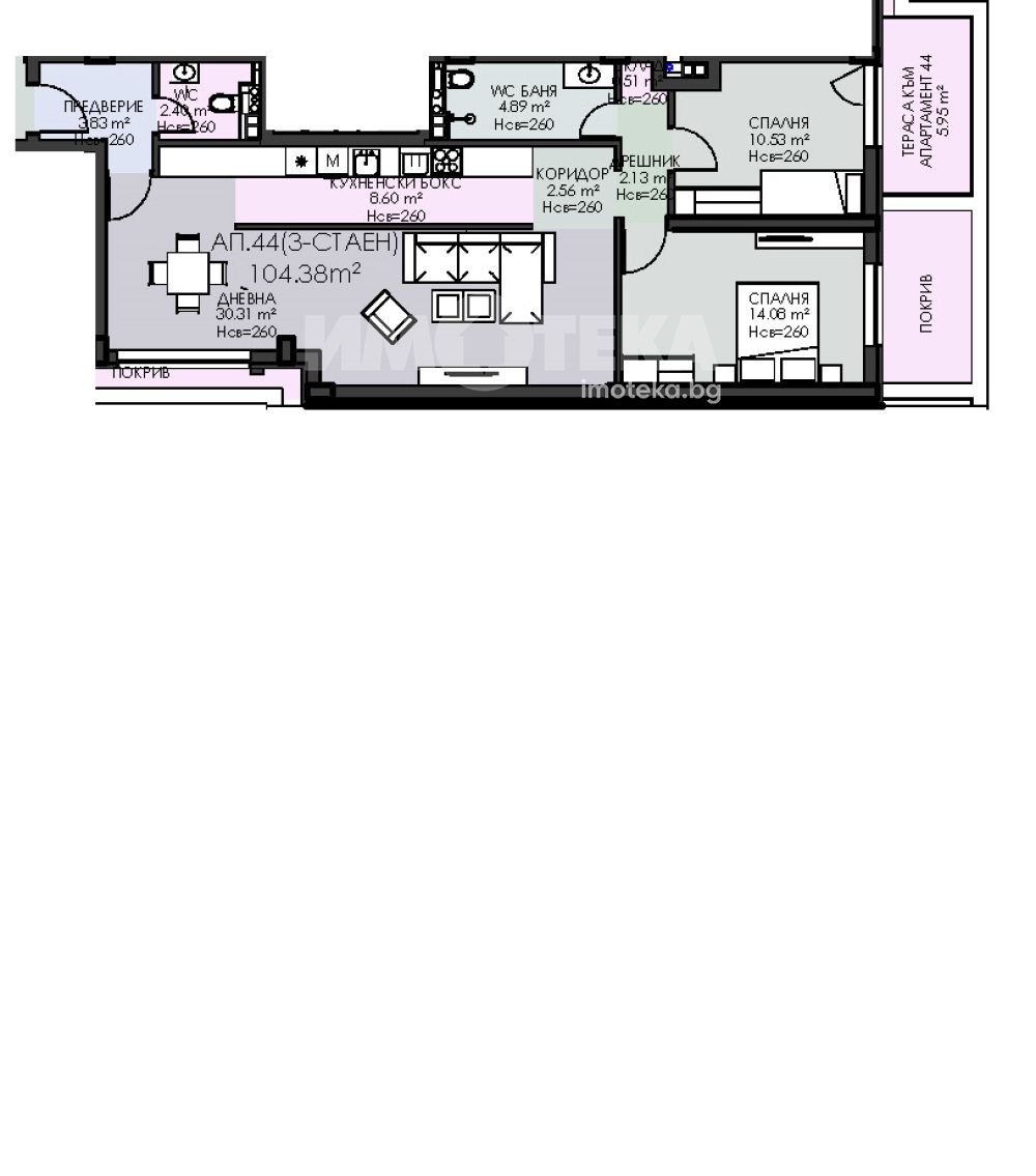 Продава 3-СТАЕН, гр. София, Овча купел, снимка 4 - Апартаменти - 54507226