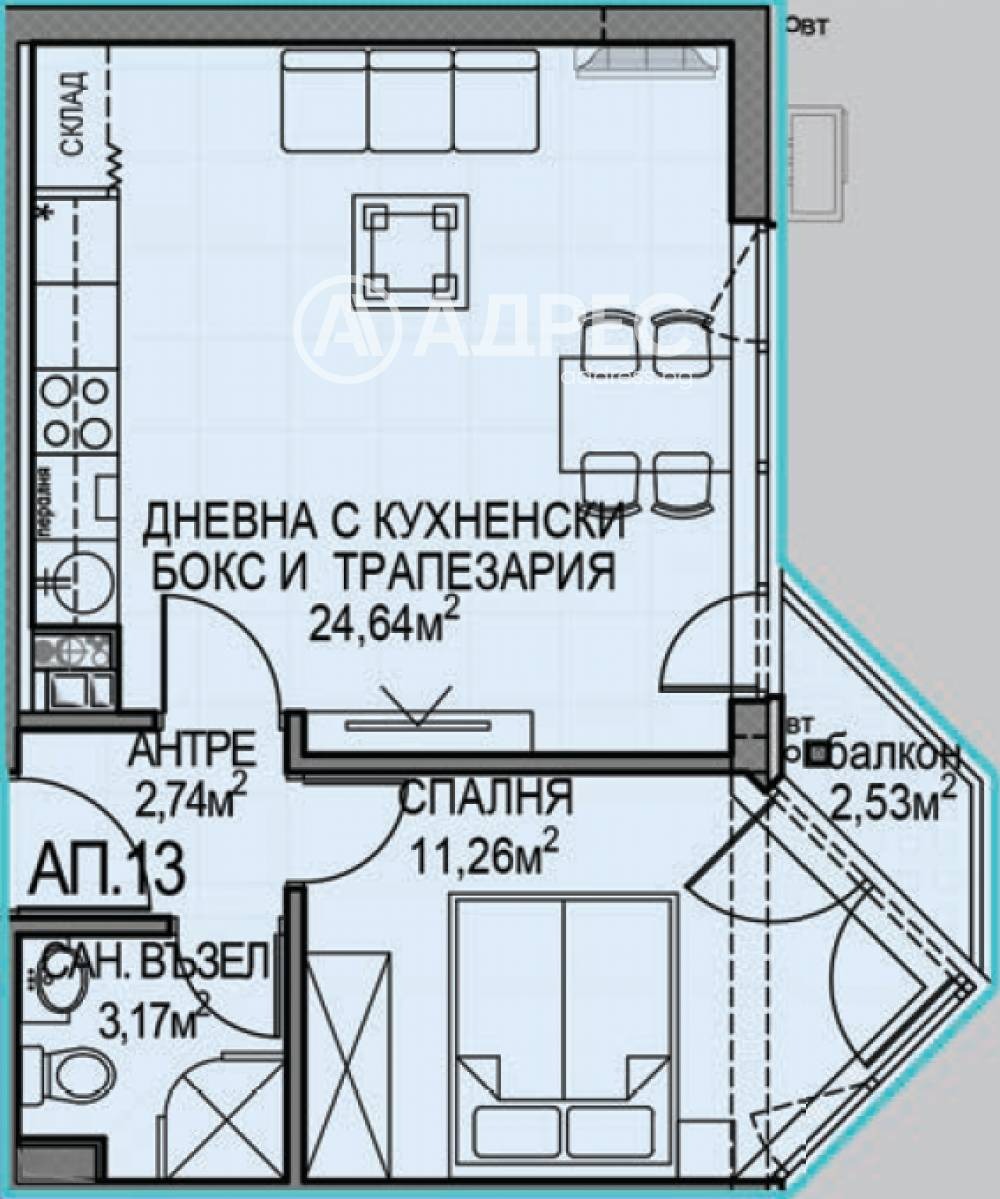 Продава 2-СТАЕН, гр. София, Обеля 2, снимка 3 - Апартаменти - 54042084