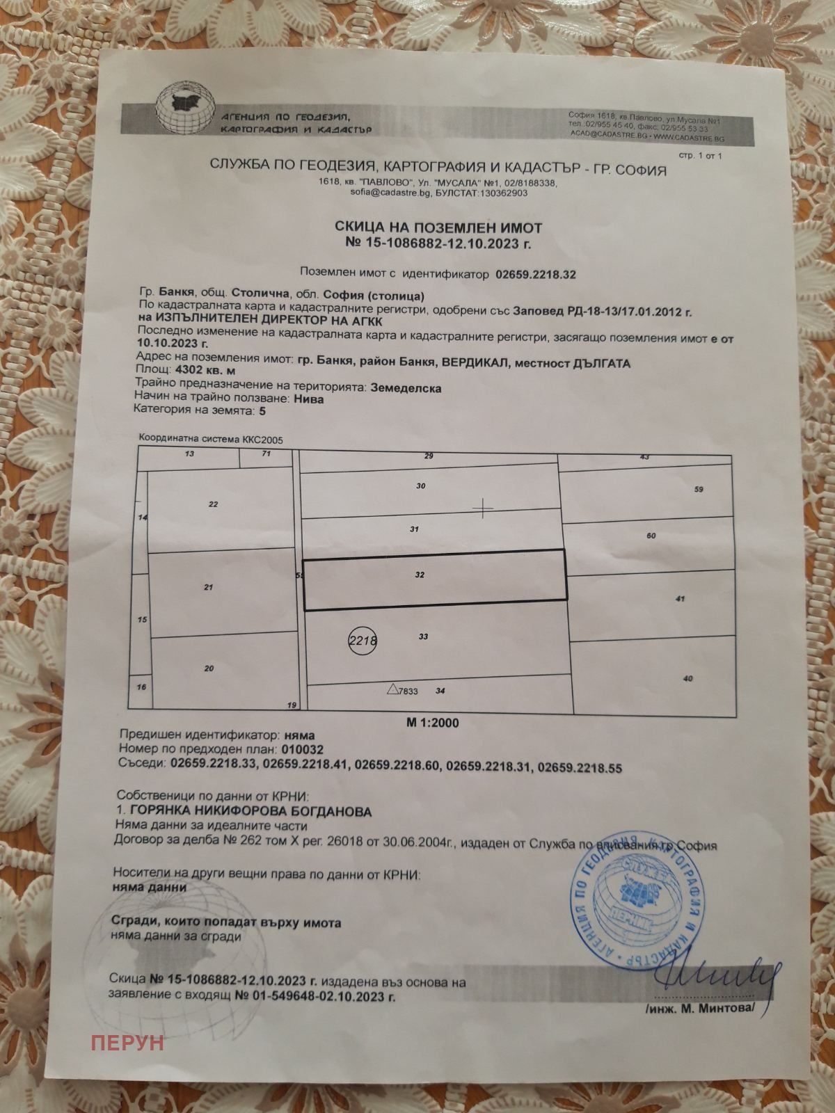 Продава  Земеделска земя област София , гр. Банкя , 4.302 дка | 44693959