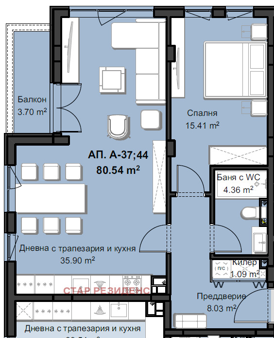 Til salg  1 soveværelse Plovdiv , Hristo Smirnenski , 71 kvm | 95624802 - billede [10]