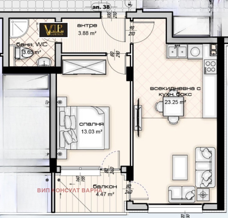 Na sprzedaż  1 sypialnia Warna , Wladislaw Warnenczik 1 , 72 mkw | 58401556