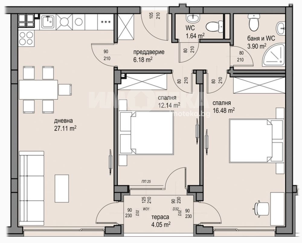 Продава 3-СТАЕН, гр. София, Малинова долина, снимка 4 - Апартаменти - 53948284